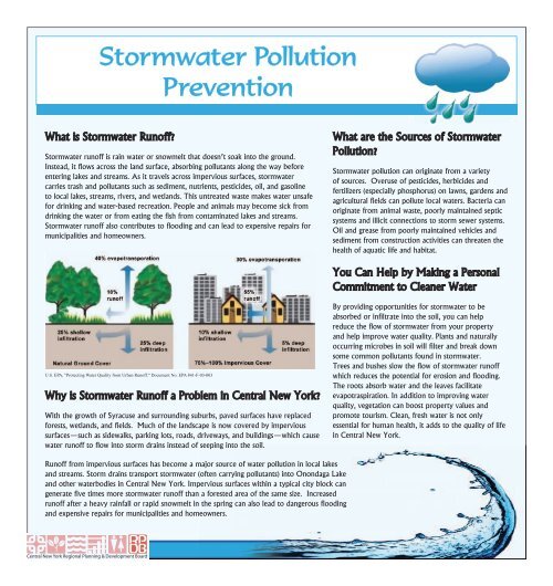 Stormwater Pollution Prevention newspaper insert - CNY RPDB Home