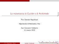 La matematica di Euclide e di Archimede - Dipartimento di ...