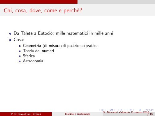 La matematica di Euclide e di Archimede - Dipartimento di ...