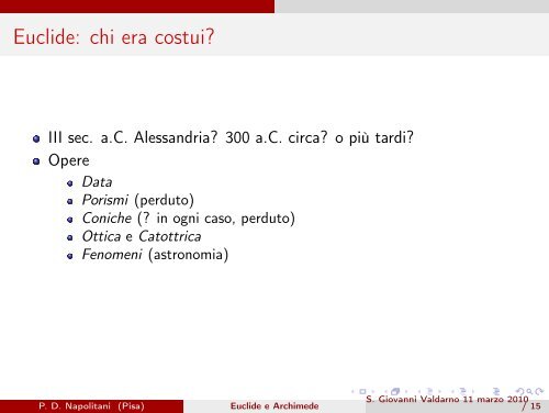 La matematica di Euclide e di Archimede - Dipartimento di ...