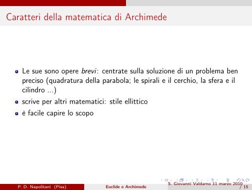 La matematica di Euclide e di Archimede - Dipartimento di ...