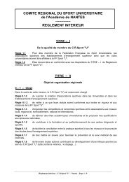 Règlement Intérieur - Comité régional du sport universitaire de Nantes