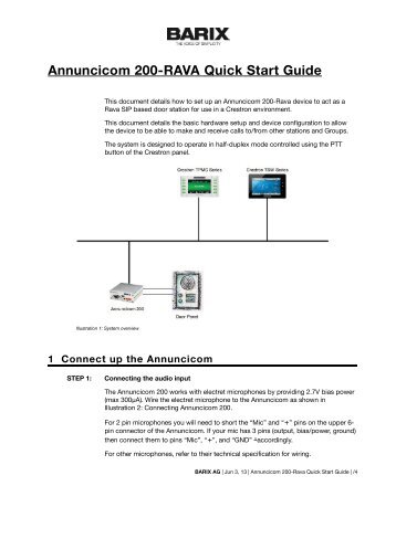 Annuncicom 200-RAVA Quick Start Guide - Barix