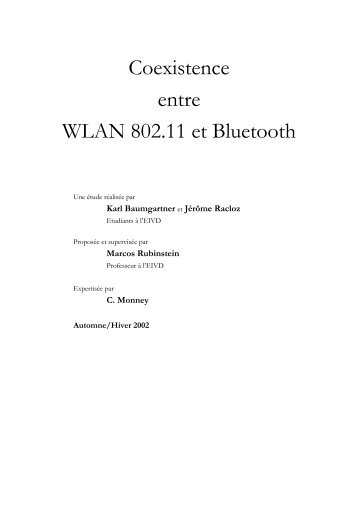 Coexistence entre WLAN 802.11 et Bluetooth - Dr Stephan Robert
