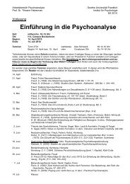 EinfÃ¼hrung in die Psychoanalyse - Psychoanalyse - Goethe ...