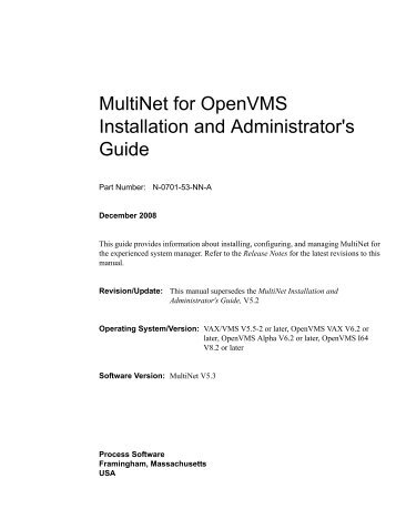 Installation & Administrator's Guide - Process Software
