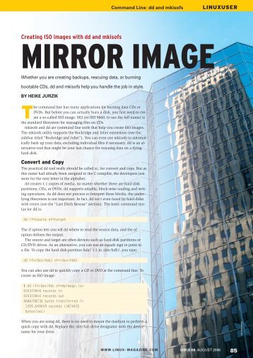 Creating ISO images with dd and mkisofs - Linux Magazine