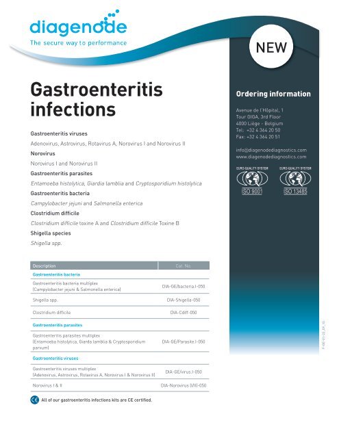 Gastroenteritis infections - Diagenode Diagnostics