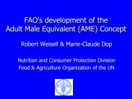 FAO's development of the Adult Male Equivalent (AME) Concept