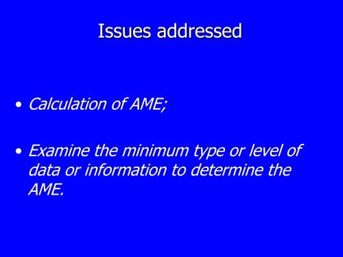 FAO's development of the Adult Male Equivalent (AME) Concept