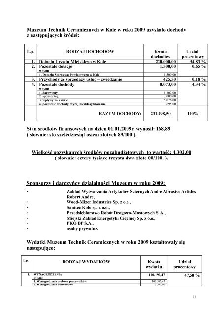 Pobierz Sprawozdanie z DziaÅalnoÅci Muzeum Technik ...