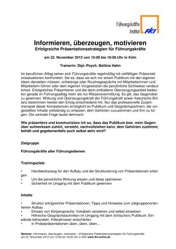 Link zum Seminarprogramm (PDF) - Das FÃƒÂ¼hrungskrÃƒÂ¤fte Institut FKI