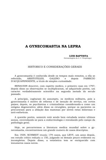 A GYNECOMASTIA NA LEPRA