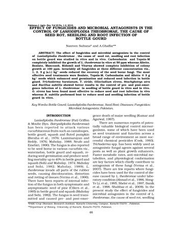 EFFECT OF FUNGICIDES AND MICROBIAL ANTAGONISTS ... - PJAR