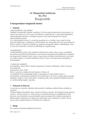 Hangositasi_tanfolyam_4ea.pdf - SOUND LIGHT CREW hangosÃ­tÃ¡s ...