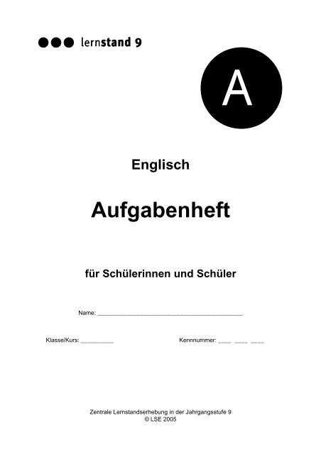 Aufgabenheft - Standardsicherung NRW