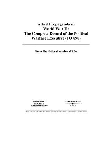 Allied Propaganda in World War II: The Complete Record of the ...