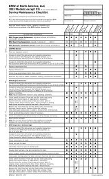 2003 BMW Service Checklist