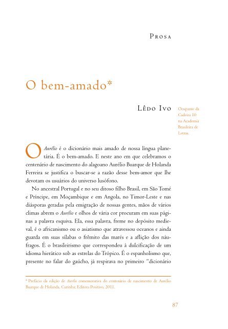 Prosa - Academia Brasileira de Letras