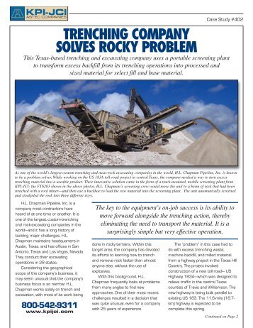 TRENCHING COMPANY SOLVES ROCKY PROBLEM - KPI-JCI