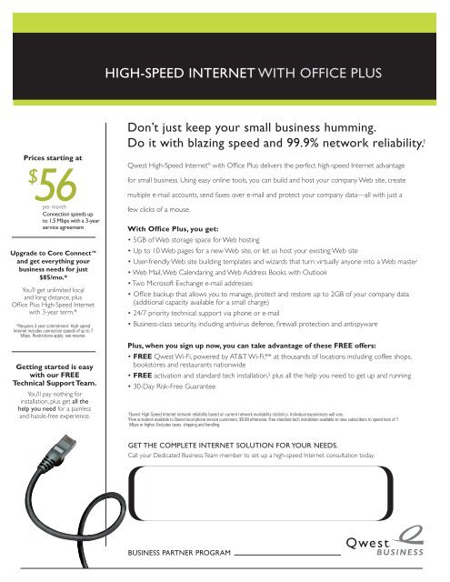 hiGh-speed internet with office plus - CenturyLink Business ...