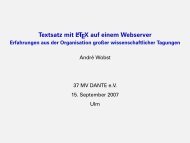 Textsatz mit LaTeX auf einem Webserver - DANTE eV