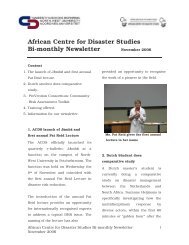 November 2006 - African Centre for Disaster Studies - NWU