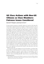 US Class Actions with Non-US Citizens as Class Members: Fairness ...