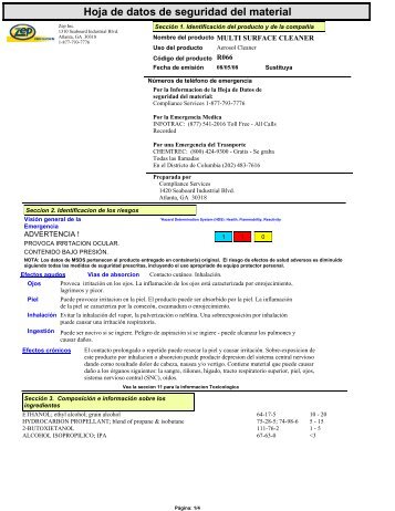 Hoja de datos de seguridad del material - Zep Professional