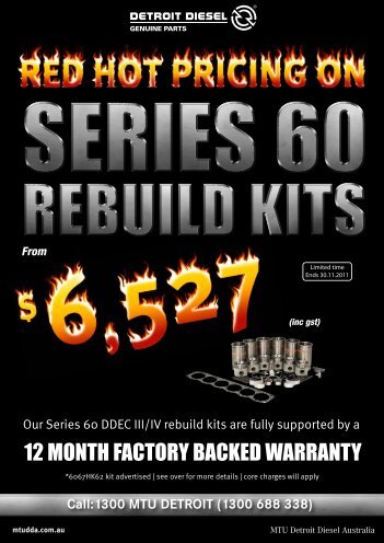 12 month factory backed warranty - MTU Detroit Diesel Australia