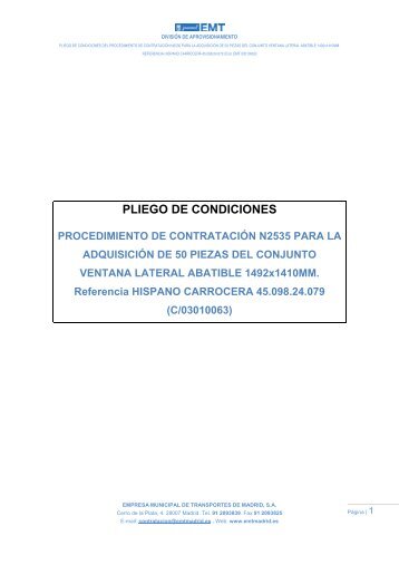 PLIEGO DE CONDICIONES - EMT