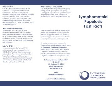 Lymphomatoid Papulosis Fast Facts - Cutaneous Lymphoma ...