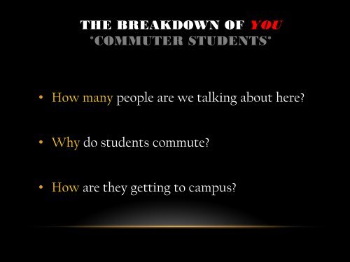 The INSIDE SCOOP on Commuting to Stony Brook ... - Student Affairs