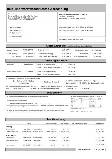 Heizkostenabrechnung zum Anschauen