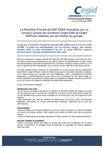 La Direction Fiscale de GDF SUEZ mutualise sur un ... - CXPLACE