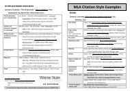 MLA Citation Style Examples