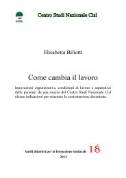 Come cambia il lavoro - Centro Studi Cisl