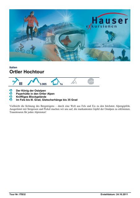 Ortler Hochtour Hauser Exkursionen