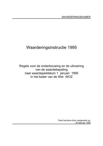 Waarderingsinstructie 1995 - Waarderingskamer