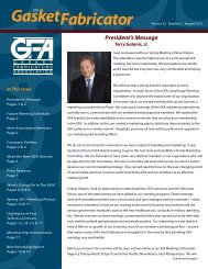 August 2013 - Gasket Fabricators Association