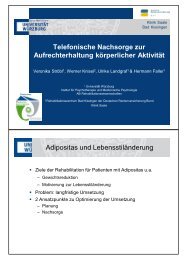 Telefonische Nachsorge zur Aufrechterhaltung körperlicher Aktivität ...