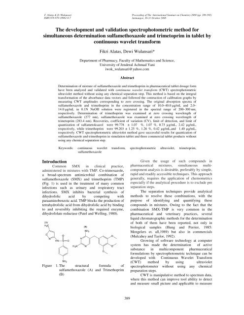 The development and validation spectrophotometric method for ...
