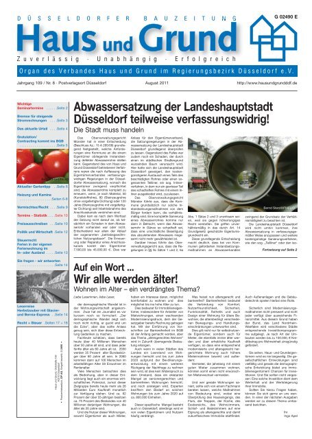 Ausgabe 08/11, PDF, 3.7 MB - Haus und Grund Düsseldorf