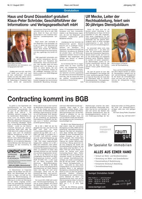 Ausgabe 08/11, PDF, 3.7 MB - Haus und Grund Düsseldorf