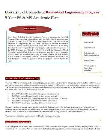 5-Year BS & MS Academic Plan - Biomedical Engineering ...