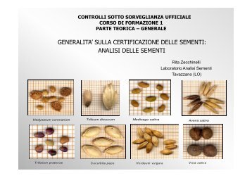 GENERALITA' SULLA CERTIFICAZIONE DELLE SEMENTI ... - Ense