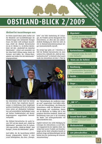OBSTLAND-BLICK 2/2009 - Sachsenobst Vermarktung