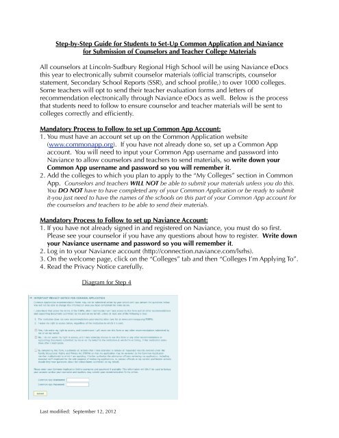 Naviance Guide for Students - Lincoln-Sudbury Regional High School