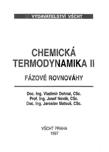 Chemická termodynamika II