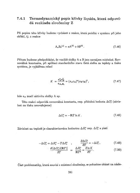 Chemická termodynamika II